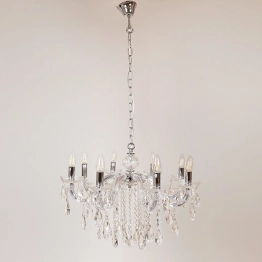 Πολυέλαιος Οροφής Με 8 Λάμπες Με Κρύσταλλα Διάφανα 60x50εκ. ESTHETI 757-12038