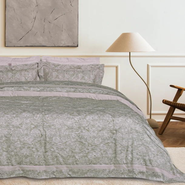 Σετ Παπλωματοθήκη Tencel-Βαμβακερή Υπέρδιπλη 220x240εκ. Executive 1688 Taupe Das Home
