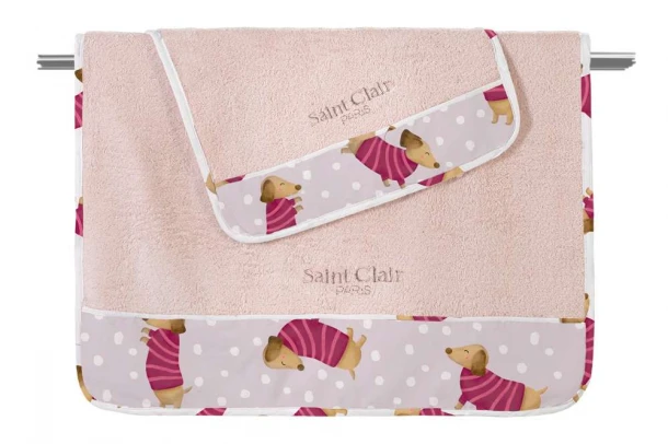 Σετ 2τμχ Βρεφικές Πετσέτες Βαμβακερές Pet Fuchsia Saint Clair