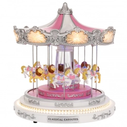 Χριστουγεννιάτικο Καρουζέλ Polyresin-Πλαστικό Με Φως-Μουσική & Κίνηση 30x30x36εκ. iliadis 90759