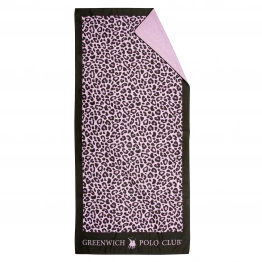 Πετσέτα Θαλάσσης Microfiber 80x170εκ. Essential 4037 Μαύρο-Ροζ Greenwich Polo Club