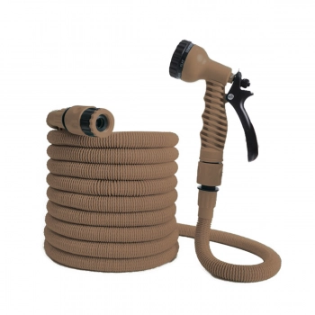 Σετ Λάστιχο Ποτίσματος Επεκτεινόμενο 5-15m Με 7 Λειτουργίες Καφέ Terra Estia 00-31183