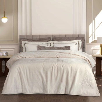 Κουβέρτα Βελουτέ Supersoft Υπέρδιπλη 220x240εκ. Essential 3441 Λευκή Greenwich Polo Club
