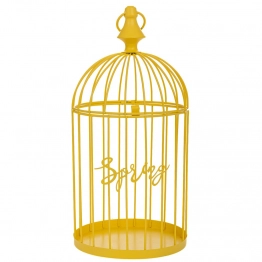 Διακοσμητικό Κλουβί Μεταλλικό Κίτρινο 15x15x31εκ. iliadis 92782