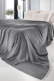 Κουβέρτα Με Μαξιλαροθήκη Microfiber Velour Υπέρδιπλη Rombus Carbon 220x240εκ. Guy Laroche