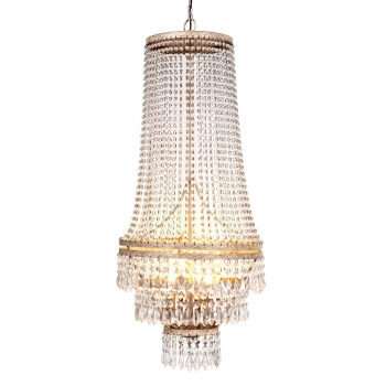 Πολυέλαιος Οροφής Με 6 Λάμπες & Κρυσταλλάκια Vintage Φ45x115εκ. iliadis 88154