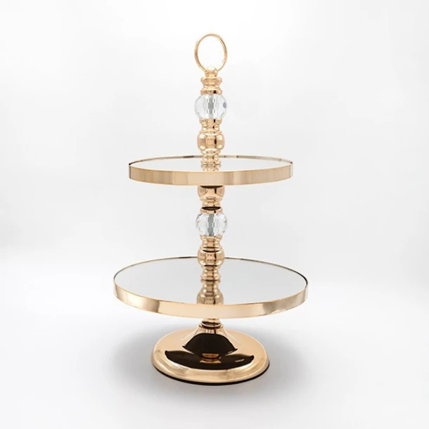 Ορντερβιέρα 2 Όροφη Μεταλλική Με Καθρέπτη Χρυσή 30x50εκ. ESTHETI 819-00265