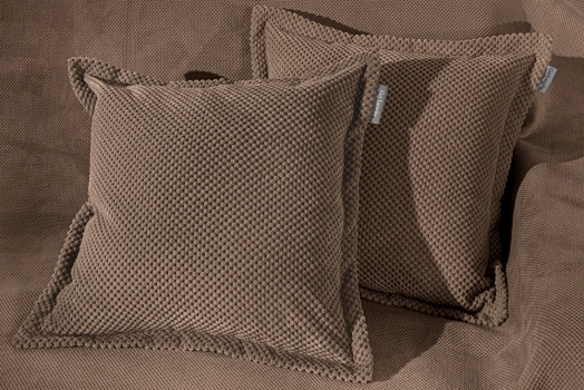 Διακοσμητική Μαξιλαροθήκη Βαμβακερή-Chenille 45x45εκ. Rubicon Latte Guy Laroche