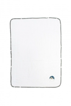 Κουβέρτα Πικέ Λίκνου 80x110εκ. Με Κέντημα Cloudy Bear 176 White-Grey DimCol