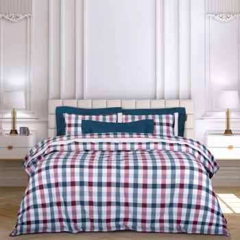 Σετ Σεντόνια Βαμβακερά King 260x280εκ. Εssential 2266 Μπλε-Κόκκινο Greenwich Polo Club