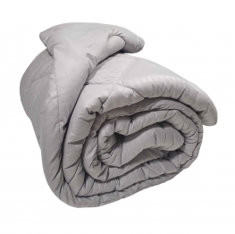 Πάπλωμα Microfiber Διπλό 200x240εκ. Satin Stripe Light Grey Plain Komvos Home 707329-37