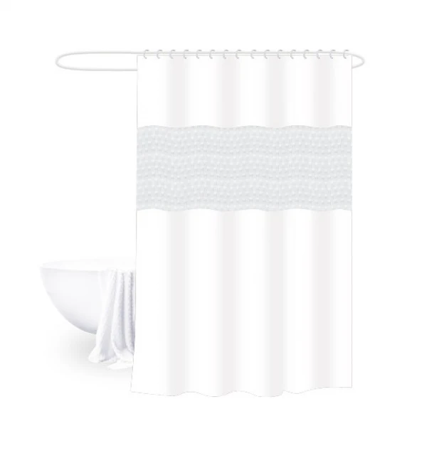 Κουρτίνα Μπάνιου 180x200εκ. Peva Bliss White 2435839