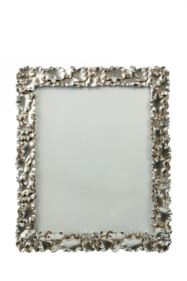 Κορνίζα Polyester Ασημί Με Φύλλα 20x25εκ. Zen Collection 26.14.52760