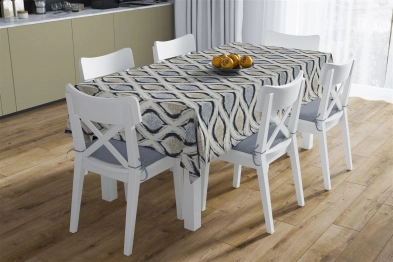 Σετ Τραπεζομάντηλο 140x220εκ. Με Runner 40x220εκ. Αλέκιαστο Polycotton Cyclops 461 Blue DimCol