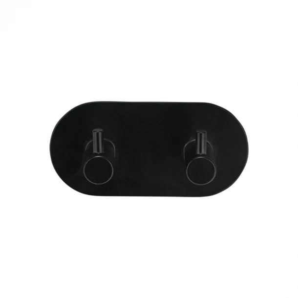 Κρεμάστρα 2 Θέσεων Επιτοίχια Μεταλλική Μαύρη 9,5x2,5x2,8εκ. Estia 02-25700