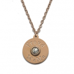 Κολιέ Steel Gold Marble Proud MaMa PM-468