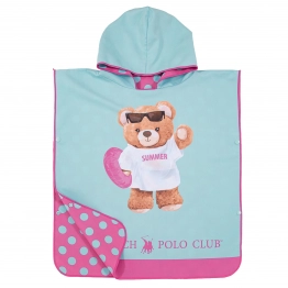 Πόντσο Παιδικό Microfiber 50x115εκ. Junior 5223 Fuchsia-Mint Greenwich Polo Club