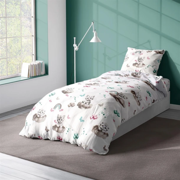 Πάπλωμα Παιδικό Βαμβακερό Μονό 160x240εκ. Kitten 560 Petrol DimCol