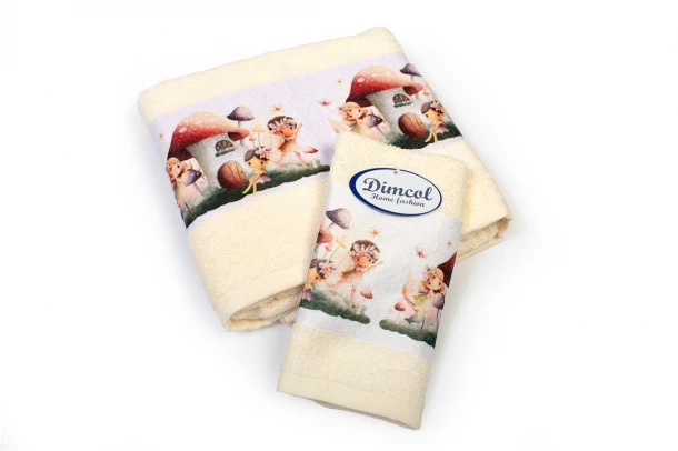 Σετ Πετσέτες 2τμχ Μπεμπέ Βαμβακερές Farm 332 Ecru DimCol