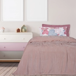 Κουβέρτα Βελουτέ Μονόχρωμη Μονή 160x220εκ. Blankets 1346 Ροζ Das Home