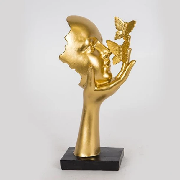 Διακοσμητικό Επιτραπέζιο Πρόσωπο Polyresin Χρυσό 12,5x7,5x23,5εκ. ESTHETI 752-27061