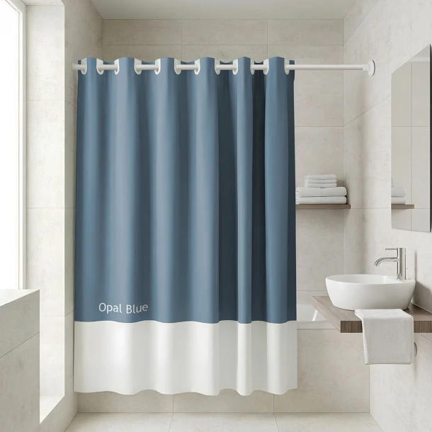 Κουρτίνα Μπάνιου Αδιάβροχη Polyester 180x194εκ. Opal Blue Estia Tone Lab 02-40307