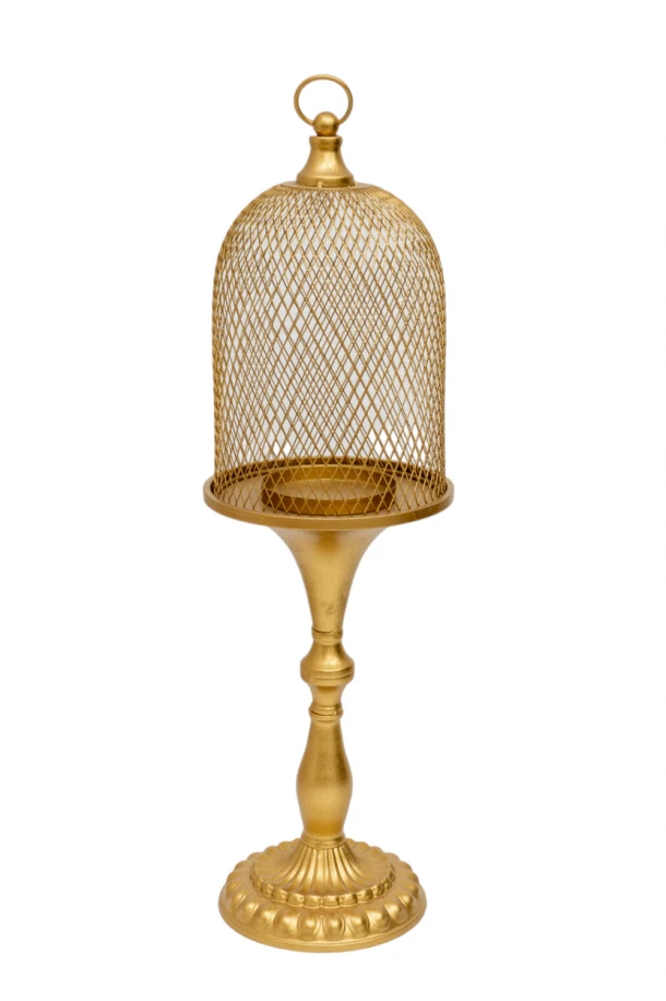 Κηροπήγιο Κλουβί Μεταλλικό Χρυσό 18x57εκ. Zen Collection 24.18.50042