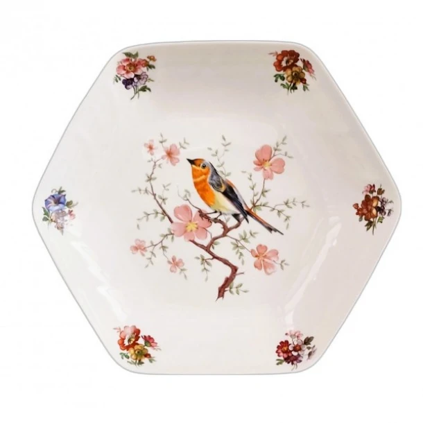 Διακοσμητικό Μπωλ Πορσελάνης Πολυγωνικό 21,5εκ. WM Collection sl1-06