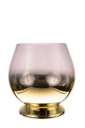 Διακοσμητικό Μπωλ Χειροποίητο Γυάλινο Χρυσό-Αμέθυστος 23x23x25εκ. Zen Collection 24.15.50785