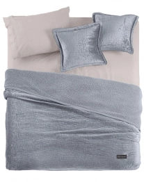 Κουβέρτα Μονή Με Διακοσμητική Μαξιλαροθήκη 2 Όψεων 160x220εκ. Velvet Ultrasoft Καπιτονέ Bolzano Silver Guy Laroche