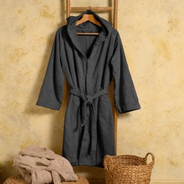 Μπουρνούζι Ενηλίκων Βαμβακερό Small Bloom Dark Grey Melinen 20003825