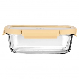 Φαγητοδοχείο Γυάλινο Με Καπάκι Πλαστικό 1520ml/23,5x17,8x7,6εκ. Click & Seal Ιβουάρ Estia 01-26479