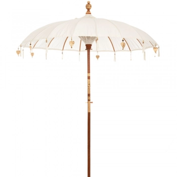 Ομπρέλα Μακραμέ Λευκή Φ185x260εκ. Bali iliadis 84848