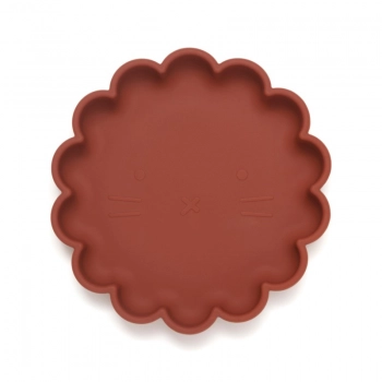Πιάτο Σιλικόνης Με Βεντούζα Lion Baked Clay 18x18x3εκ. Petit Monkey PTM-SP4
