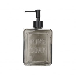 Ντισπένσερ Γυάλινο 520ml-6x9,5x19,5εκ. Γκρι Pure Soap Estia 02-34726
