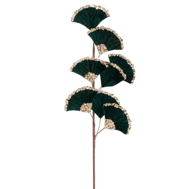 Χριστουγεννιάτικο Κλαδί Βελούδινο Σμαραγδί Με Glitter 65εκ. iliadis 90381