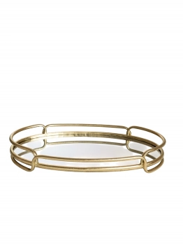 Δίσκος Μεταλλικός Χρυσός Με Καθρέπτη 50x31x7,5εκ. Zen Collection 26.1.52213