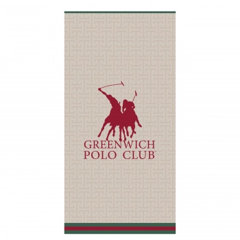 Πετσέτα Θαλάσσης Βαμβακερή 90x180εκ. Essential 5225 Red-Taupe Greenwich Polo Club