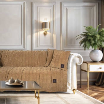 Ριχτάρι Chenille Τριθέσιου 180x300εκ. Essential 3949 Ochre Greenwich Polo Club