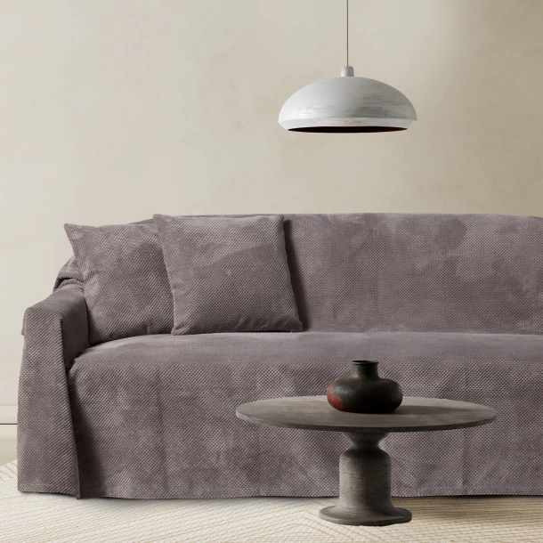 Ριχτάρι Polyester-Flannel Τετραθέσιος 180x350εκ. Dark Grey 0306 Das Home