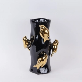 Βάζο Κεραμικό Μαύρο-Χρυσό 20x20x31εκ. ESTHETI 752-20407