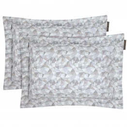 Ζεύγος Μαξιλαροθήκες Oxford Βαμβακερές 50x70+5εκ. Loft 2378 Beige-Grey Greenwich Polo Club