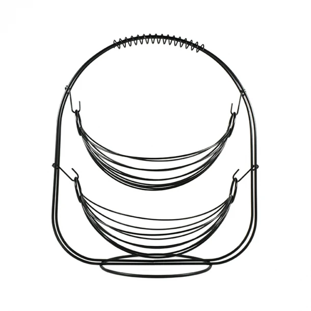 Φρουτιέρα 2 Θέσεων Μεταλλική Μαύρη Estia 37x20x42εκ. 01-7522