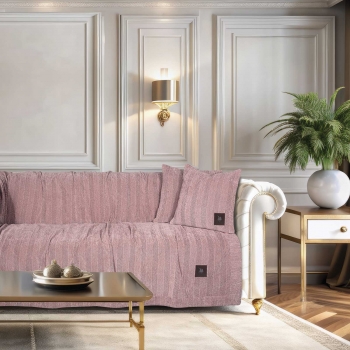 Ριχτάρι Chenille Τριθέσιου 180x300εκ. Essential 3948 Pink Greenwich Polo Club