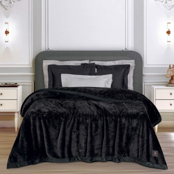 Κουβέρτα Βελουτέ Supersoft King 240x250εκ. Essential 3975 Black Greenwich Polo Club