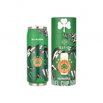 Θερμός-Ποτήρι Ανοξείδωτο Travel Cup Panathinaikos BC Edition We The Greens Estia 500ml-7,1x19εκ. 00-27124