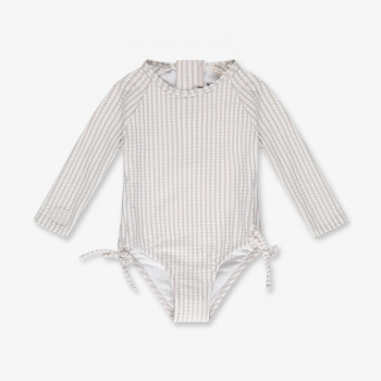 Ολόσωμο Μαγιώ Με Μανίκια UV 12-18μηνών Pink-White Minene 241480012612M