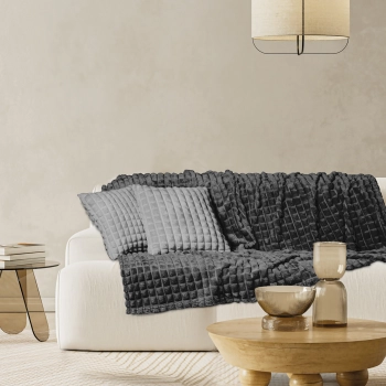 Κουβέρτα Fleece Καναπέ 130x170εκ. Blankets 1390 Dark Grey Das Home