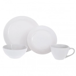 Σετ 16τμχ Σερβίτσιο Φαγητού Με Κούπες Κεραμικό Λευκό iliadis 91900