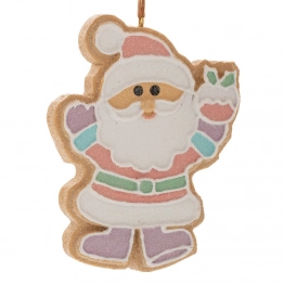 Χριστουγεννιάτικο Κρεμαστό Στολίδι Άγιος Βασίλης Gingerbread Polyresin Παστέλ 8x2x10εκ. iliadis 87233